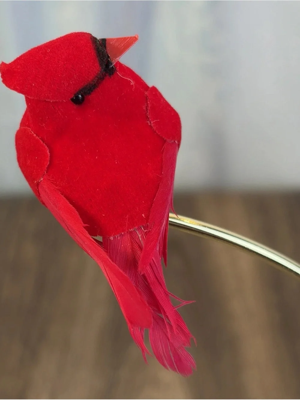 The product is a set of 12 mini cardinal birds